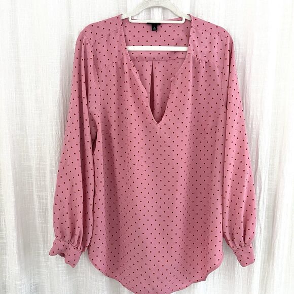 Torrid Harper Pink Polka Dot Soft Flowy Blouse - Plus Size 1X - Picture 1 of 9